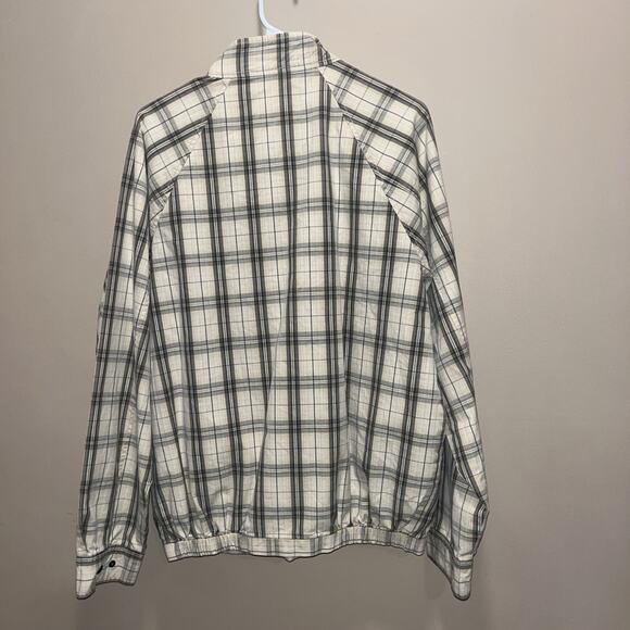 Izod Men's Wind Breaker Gray White Plaid Zip Jacket S Preppy Grandpa Core Casual - Picture 3 of 12
